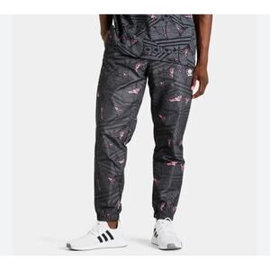 Adidas Originals Men's Rekive Trefoil Allover Print  Black Track Pants Sz. Sm